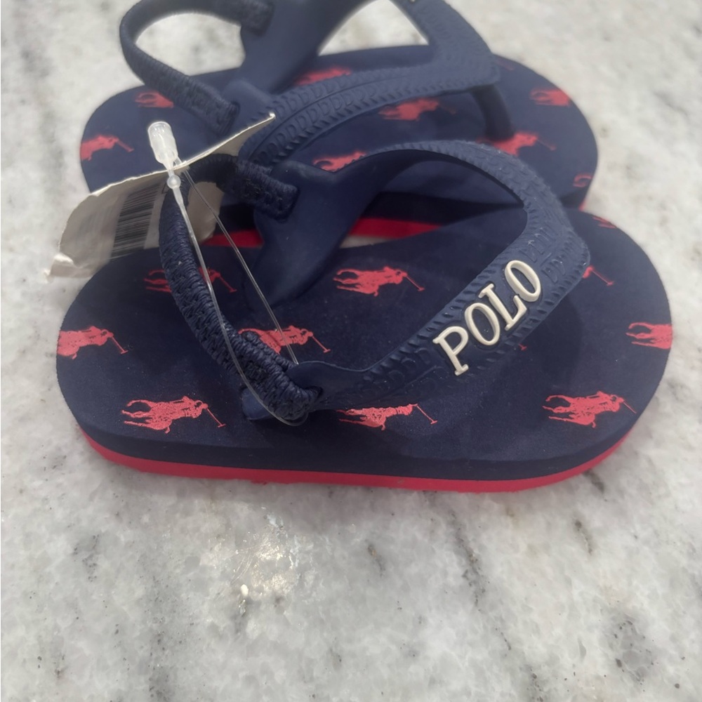 (SOLD)Polo by Ralph Lauren Kids Blue and Pink Flip Flops
